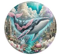 Baleine 1000 Pièces Puzzle Intelligence géants océans Circulaire Décoration Moderne DIY Jeu Cadeau Unique (67.5x67.5cm)