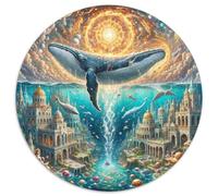 Baleine 1000 Pièces Puzzle Intelligence géants océans Circulaire Puzzles Classiques Bricolage Créatif Jeux De Défi Uniques (67.5x67.5cm)