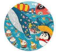 Baleine 1000 Pièces Puzzle Intelligence géants océans Circulaire Puzzles Classiques Bricolage Décoration pour Enfants Cadeau (67.5x67.5cm)