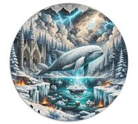 Baleine 1000 Pièces Puzzle Intelligence géants océans Puzzle Circulaire Puzzles Classiques Bricolage Puzzle Puzzle pour Enfants Décompression Et Cadeau (67.5x67.5cm)