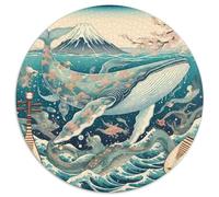 Baleine 1000 Pièces Puzzle Intelligence géants océans Rond Puzzles Classiques DIY Jeu Cadeau Unique (67.5x67.5cm)