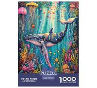 Baleine 1000 Pièces Puzzle pour Adultes Jeux De Défi Familial Puzzle Anti-Stress Entraîner La Mémoire du Cerveau pour Adultes Et Enfants De 14 Ans Et Plus 70x50cm/1000pcs