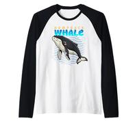 Baleine à Bosse de Dessin animé pour Amoureux des Animaux Marins Manche Raglan