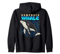 Baleine à Bosse de Dessin animé pour Amoureux des Animaux Marins Sweat à Capuche