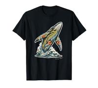 Baleine à Bosse tribale hawaïenne brisant Les Vagues de l'océan T-Shirt
