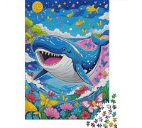Baleine Adultes Puzzles 1000 Pièces The Baleine with Its Big Mouth Open, pour Enfants Et Adultes Jeu Éducatif Qualité Supérieure Cadeaux en Bois Décor À La Maison 1000pcs (75x50cm)