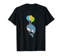 Baleine Bleue avec Ballon d'anniversaire T-Shirt Graphique avec Valeur