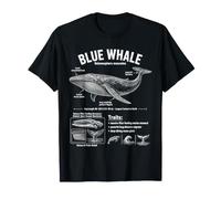 Baleine Bleue Biologie Marine Infographie des Sciences de l'océan T-Shirt