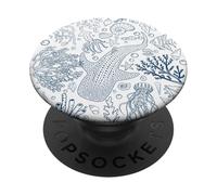 Baleine Bleue, Requin, Amoureux de la mer PopSockets PopGrip Adhésif