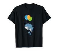 Baleine Bleue Suspendue au Ballon T-Shirt Graphique avec Valeur