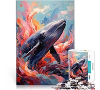 Baleine colorée dans Un océan Abstrait Puzzles de 1000 pièces pour Adolescents Difficile et défi Super Cadeau 38x26cm