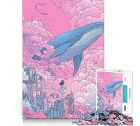 Baleine dans Le Ciel avec Une Fille Puzzle de 1000 pièces pour Adultes Jeu de réflexion Stimulant Structure à emboîtement précise Facile à Apprendre Plaisir en Famille (38x52cm)
