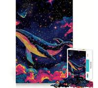 Baleine dans l'espace Puzzle 1000 pièces pour Adultes Jeu de réflexion Amusant Technologie de découpe Laser avancée Défi divertissant pour Passer Le Temps (38x52cm)