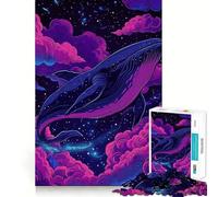 Baleine dans l'espace Puzzle de 1000 pièces Jeu de réflexion Découpe de Haute précision Défi Amusant pour Passer Le Temps (50x75cm)