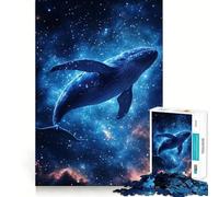 Baleine dans l'espace Puzzle de 1000 pièces pour Adolescents Jeu de Concentration mentale Découpe de précision Bords Lisses pour Les fêtes (50x75cm)