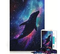 Baleine dans l'espace Puzzle de 1000 pièces pour Adolescents Jeu Stimulant Le Cerveau Emboîtement précis sans espaces Activité relaxante en Groupe à l'intérieur (50x75cm)