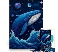 Baleine dans l'espace Puzzle de 1000 pièces pour Adultes Jeu de mémoire Emboîtement précis sans espaces Activité apaisante pour Une Pause mentale (50x75cm)