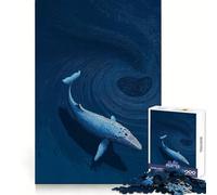 Baleine dans l'océan Profond Puzzle de 1000 pièces Pensée Claire Distraction Douce Bords précis Cadeau significatif (50x75cm)