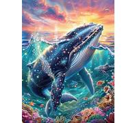 Baleine dans l'océan tropical 300 Pièces Puzzle Pour Ado En Carton Haute Qualité Épais Conte de fées d'accompagnement magique Facile Débutant Jeu De Société Cadeau Fête Des Pères Petit Prix Qualité Pr