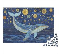 Baleine dans Une Nuit étoilée - Puzzle 100% Carton recy aleine dans Une Nuit étoilée - Mer - 1000 pièces - Cadeau Amusant pour Adultes et Enfants - 70 x 50 cm