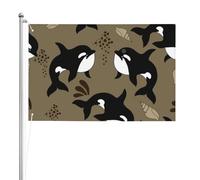 Baleine de la vie marine, gros poisson drôle, animal,Drapeau de jardin, bannière décorative, drapeau double face, 2 x 3 pieds, pour extérieur et intérieur