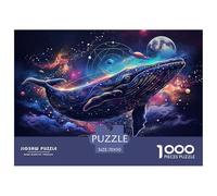 Baleine étoilée Puzzle 1000 Pièces Espace Puzzles Jeu Difficile pour Les Activités Décoration Murale De La Maison en Carton 100% Recyclé pour La Détente Créativité Et comme Cadeau 70x50cm/1000pcs