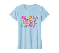 Baleine florale colorée style rétro fleurs femmes filles T-Shirt