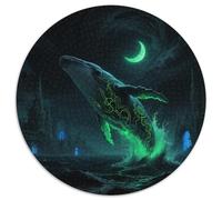 Baleine géante brisant l'Abyss14 1000 Pièces Puzzle Animaux Circulaire pour Enfants Cadeaux Jeu D'Intelligence De l'art De La DécoRat ION Moderne 1000pcs (67.5x67.5cm)