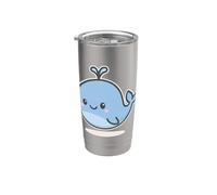 Baleine kawaii - Animal marin mignon Gobelet isotherme en acier inoxydable double paroi