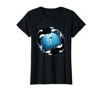 Baleine Orque Mignonne T-Shirt Graphique avec Valeur, Femme, Noir, L
