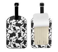 Baleine Orque Tueur,Étiquettes à bagages en cuir PU, étiquette nominative de voyage résistante, lot de 2