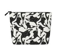 Baleine Orque Tueur,Trousse de Toilette de Voyage Portable, Imitation Lin, en Lin.