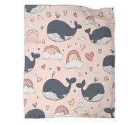 Baleine potelée Couverture Imprimée en 3D Rainbow Heart Twinkle Twinkle Little Star and Clouds Édredon en Peluche Douce pour Lits Et Canapés De Vacances,40x50inch(100x130cm)