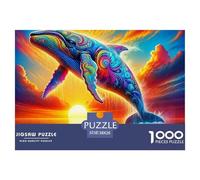 Baleine Puzzle 1000 Pièces Animaux Marins - Activité Créative & Éducative, Carton Recyclé, Pièces Robustes, 38x26cm/1000pcs