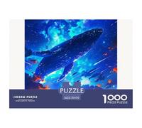 Baleine Puzzle 1000 pièces Animaux Marins - Défi Créatif pour Adultes Et Ados, Poster Mural Inclus, Carton Premium Et Boîte Cadeau, 70x50cm/1000pcs