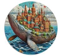 baleinePuzzle en Bois 1000 Pièces pour Adultes Et Enfants Rond Fantaisie CityJouet Puzzle À Défi Créatif Stimulant1000pcs (67.5x67.5cm)