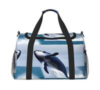 Baleines en mer. C'est un sac de voyage à main avec une grande capacité et multifonctionnel, un incontournable pour les voyages en plein air