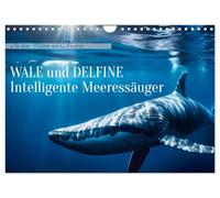 Baleines et dauphins - des mammifères marins intelligents, Version française (Calendrier mural 2026 DIN A4 portrait), Calendrier CALVENDO mensuel