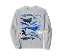 Baleines mignonnes effet aquarelle style kawaii pour enfant garçon fille Sweatshirt