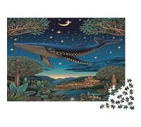 Baleines planant, étoiles Scintillantes, Villes Cadeau Unique Décoration Intérieure Jeu ÉduChatif Challenge Toy Adultes & Enfants des 14 Ans 1000pcs (75x50cm)
