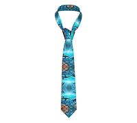Baleines sous la mer Cravate de costume pour hommes Tissu en soie Doux et confortable Ne se décolore pas Cadeau de vacances dimensionnel et élé durable adapté aux hommes d'affaires de banquet de m
