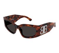 Balenciaga Femme BB0321S 003 Lunettes de soleil Acétate Havane Gris Cat Eye