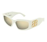 Balenciaga Femme BB0321S 010 Lunettes de soleil Acétate Ivoire Gris Cat Eye