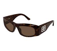 Balenciaga Femme BB0395S 002 Lunettes de soleil Acétate Havane Marron Carré