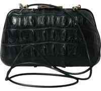 Balenciaga luxe crocodile noir -Pochette en cuir