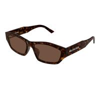 Balenciaga Unisex Balenciaga BB0448SK 002 Lunettes de soleil Acétate La Havane Marron Géométrique