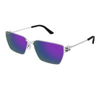 Balenciaga Unisex BB0374SK 003 Lunettes de soleil Métal Argent Violet Carré