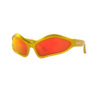 Balenciaga Unisex Sunglass BB0314S - Couleur du Monture: Jaune, Couleur de Lentille: Rouge