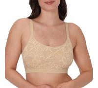 Bali Breathe, Cotton Modal Wireless Bra, Lightweight Breathable Pullover Bralette, Convertible Straps Soutien-Gorge, Semi-Transparent, Amande, Taille XL Femme