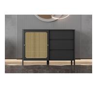 Bali buffet en bois noir effet cannage